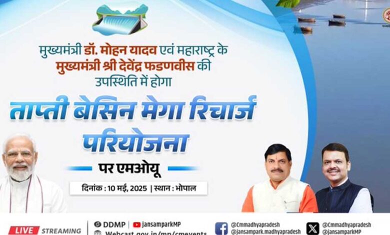mp-और-महाराष्ट्र-के-बीच-होगा-mou,-आज-cm-फडनवीस-आएंगे-भोपाल,-ताप्ती-बेसिन-मेगा-रिचार्ज-प्रोजेक्ट-विश्व-की-सबसे-बड़ी-ग्राउंड-रिचार्ज-प्रोजेक्ट